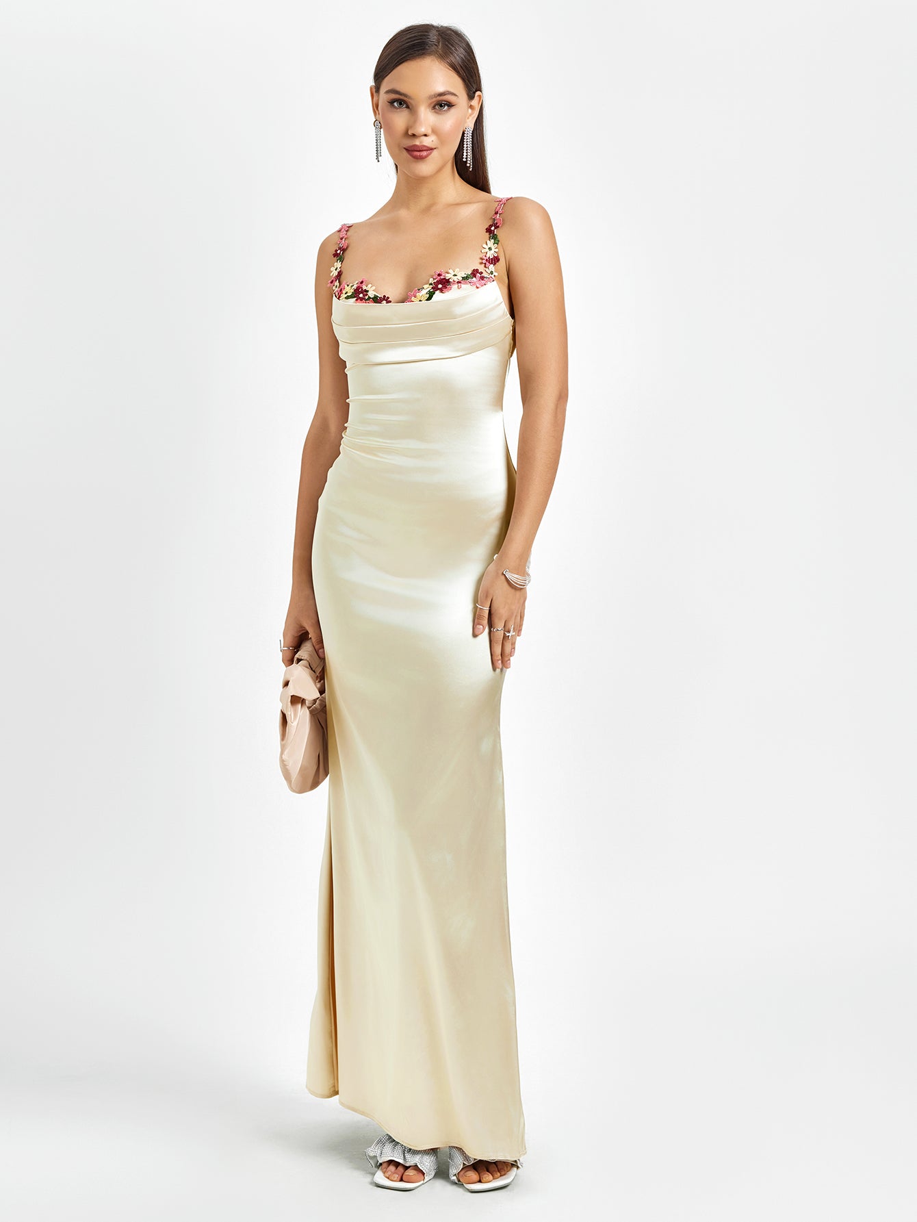 Rosa Satin Gown | Elegant Maxi Klänning